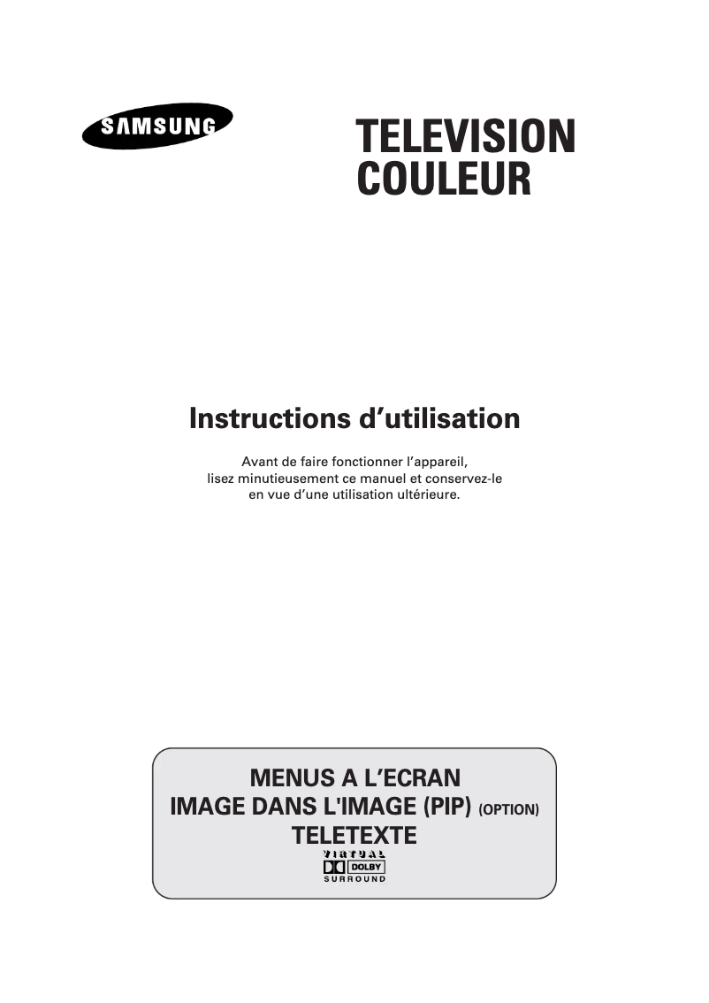 Page n°1 - Manuel utilisateur Samsung WS-32A108P