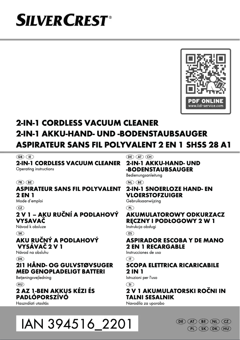 Page 1 de la notice Manuel utilisateur SilverCrest SHSS 28 A1