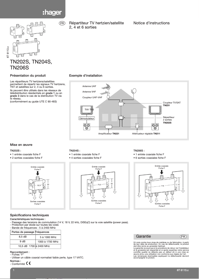 Image de la première page du manuel de l'appareil TN204S