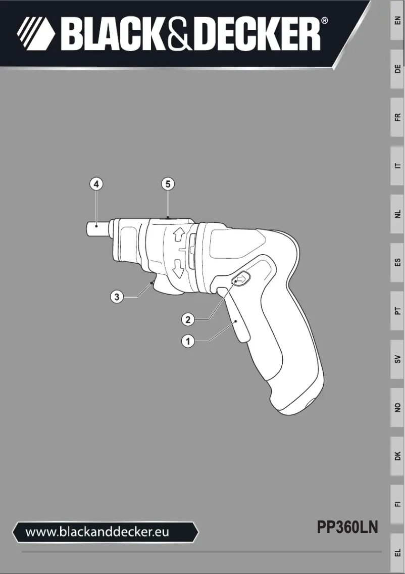 Page 1 de la notice Manuel utilisateur Black & Decker PP360LN