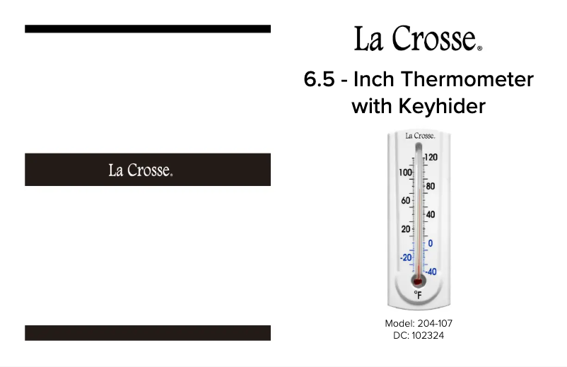 Page n°1 - Manuel utilisateur La Crosse Technology 204-107