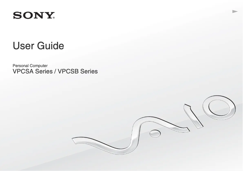 Page n°1 - Manuel utilisateur Sony Vaio VPCSB2A7E