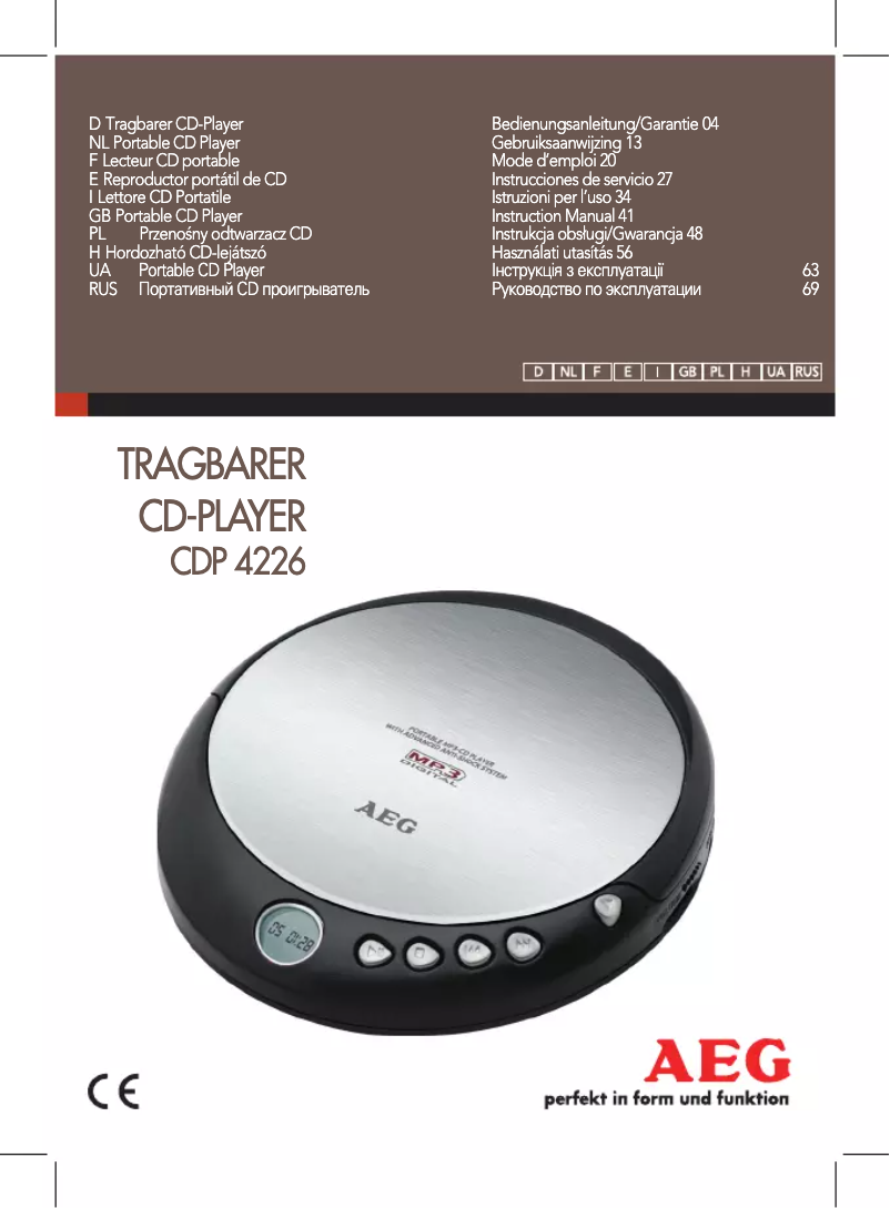 Image de la première page du manuel de l'appareil CDP 4226