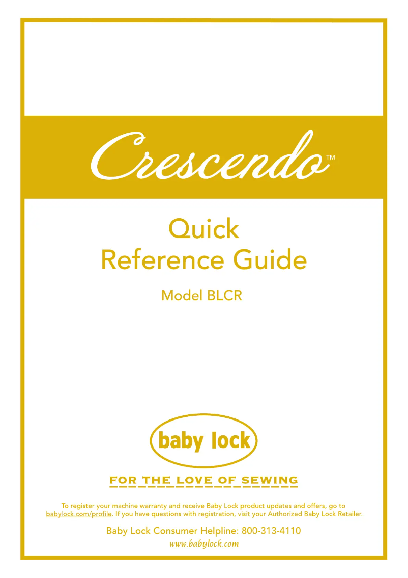 Page 1 de la notice Manuel utilisateur Baby Lock Crescendo BLCR