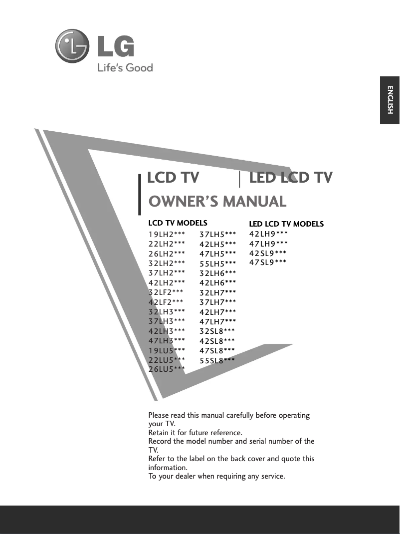 Page 1 of the manual User Manual LG 19LH20R5
