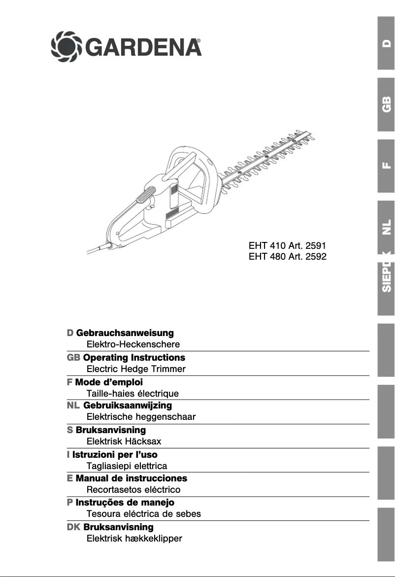 Page 1 de la notice Manuel utilisateur Gardena EHT 410