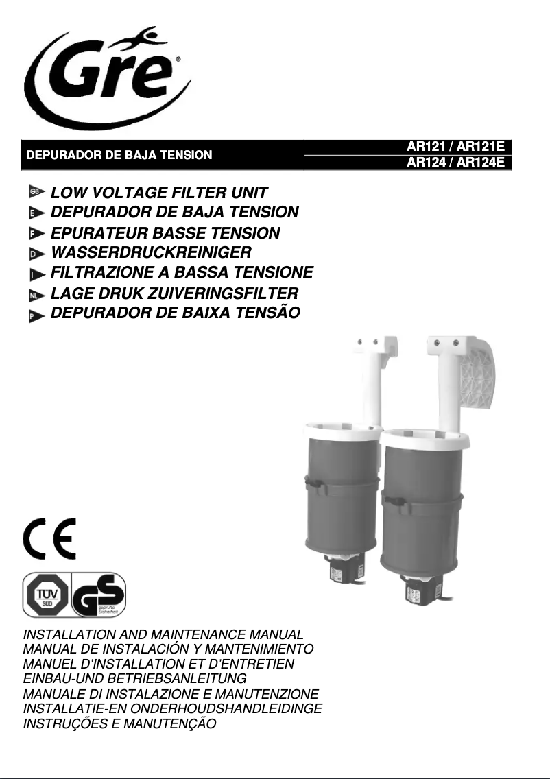 Imagen de la primera página del manual del dispositivo AR124