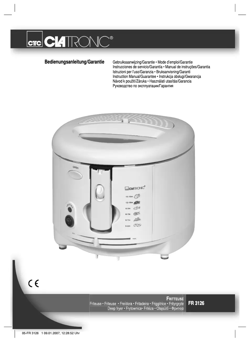 Page 1 de la notice Manuel utilisateur Clatronic FR 3126