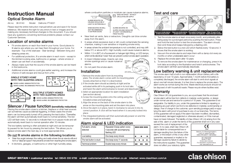 Page n°1 - Manuel utilisateur Deltronic PT-8221