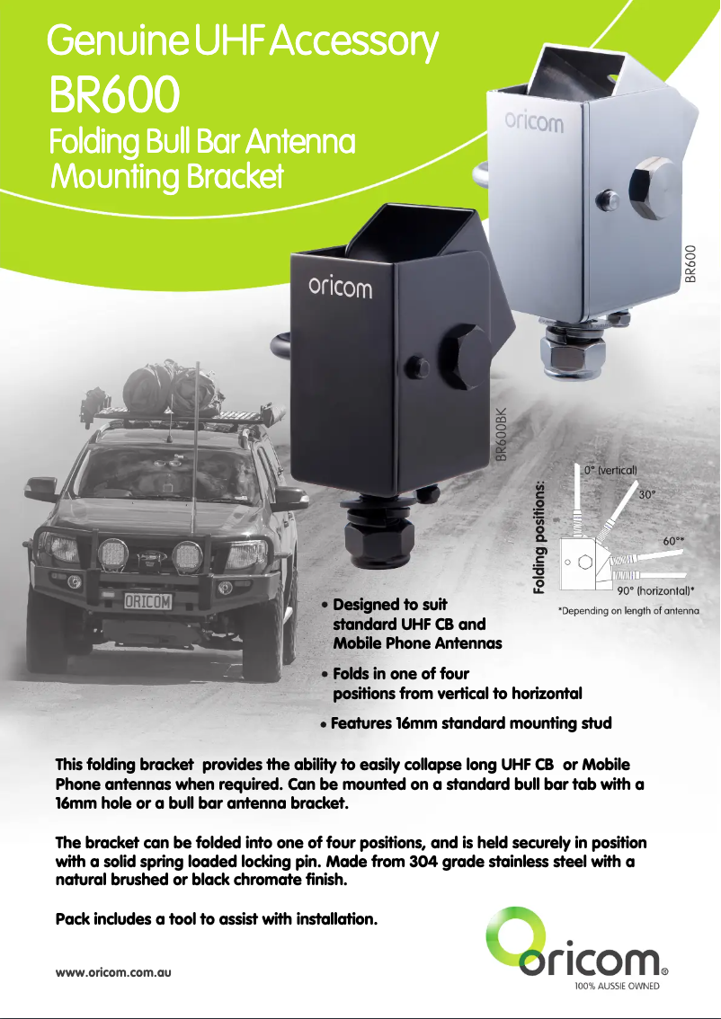 Page 1 de la notice Manuel utilisateur Oricom BR600BK