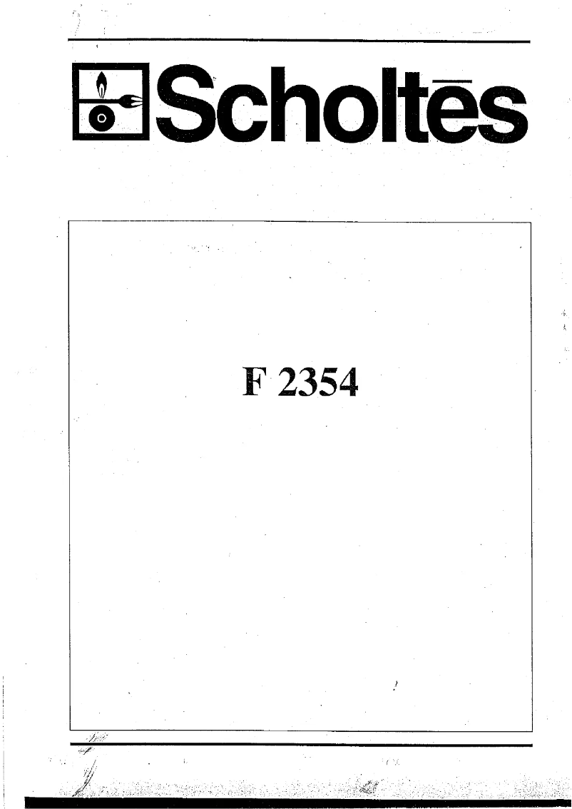 Página 1 del manual Manual de usuario Scholtès F 2354