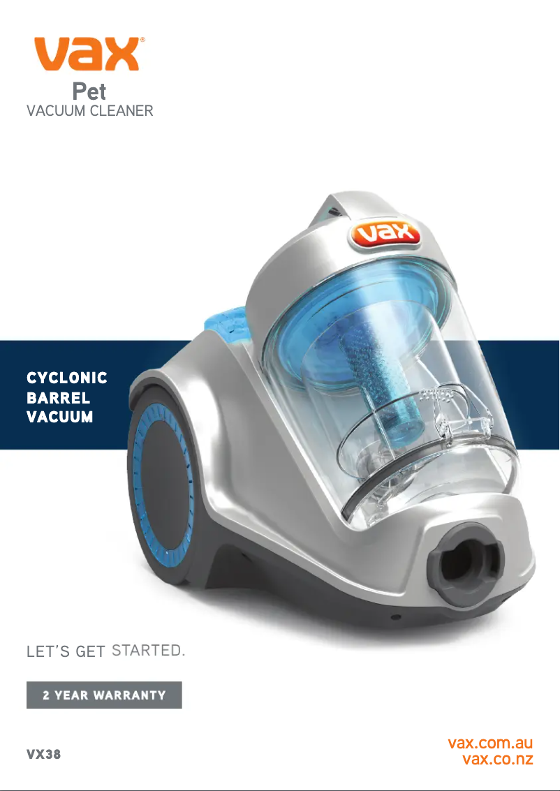 Imagen de la primera página del manual del dispositivo Pet VX38