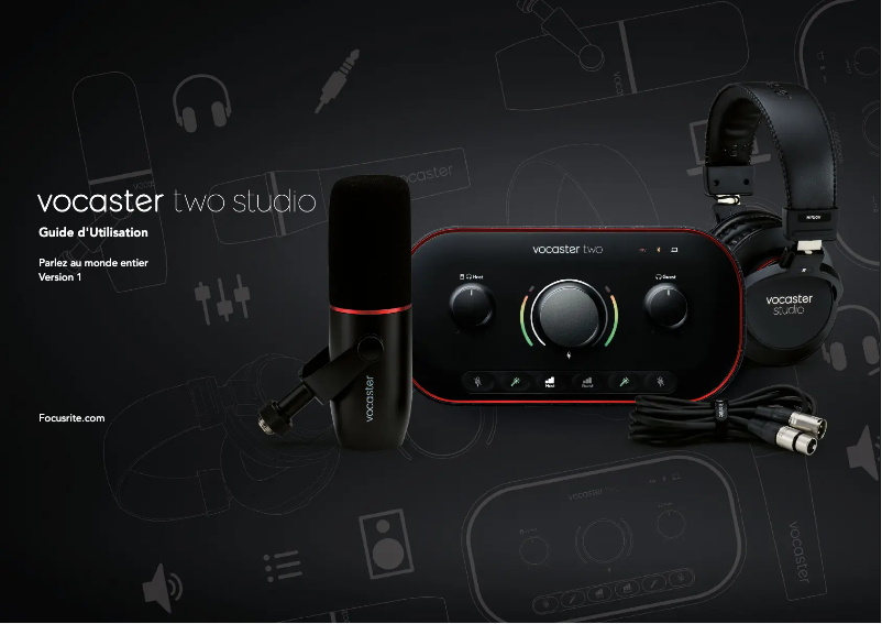 Imagen de la primera página del manual del dispositivo Vocaster Two Studio