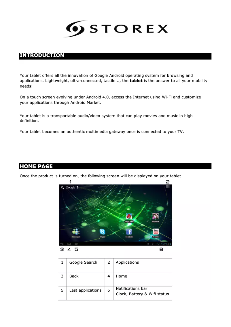 Page n°1 - Manuel utilisateur Storex EZee Tab708