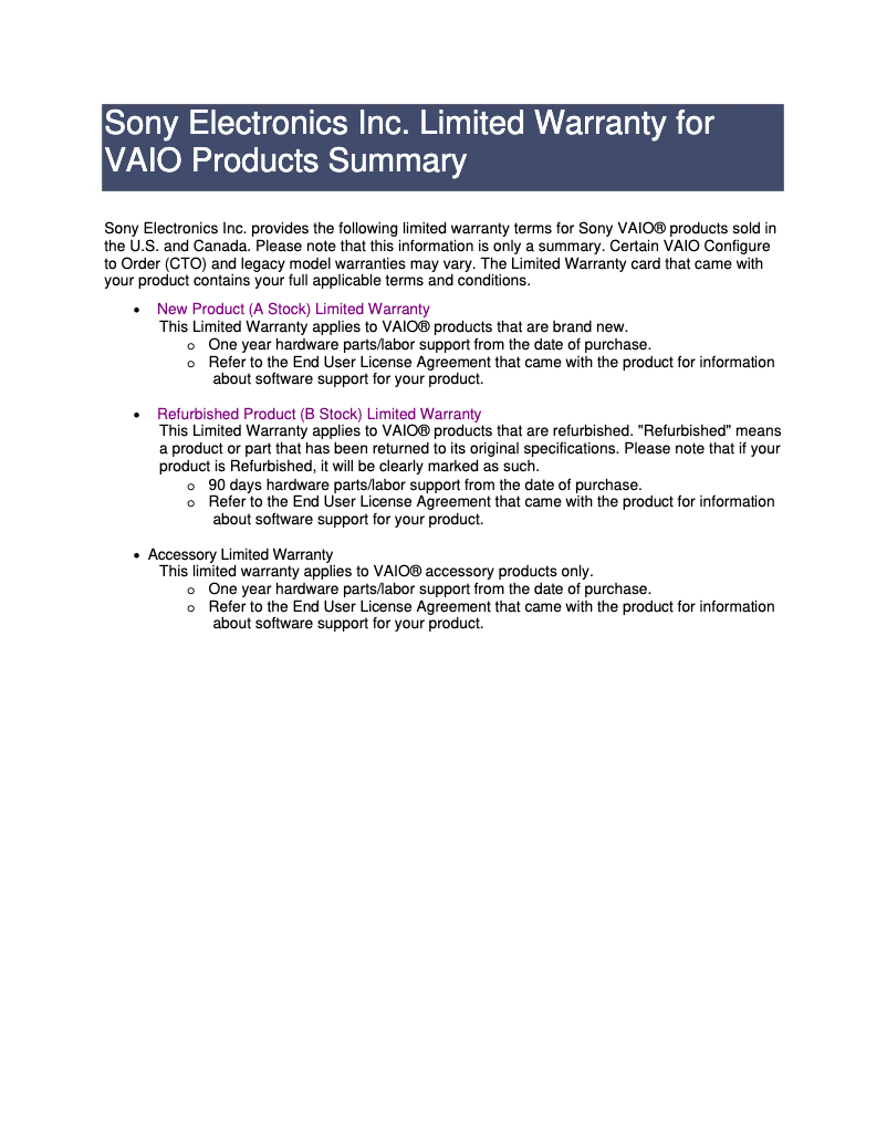 Page n°1 - Mode d'emploi Sony Vaio VGN-AW310D