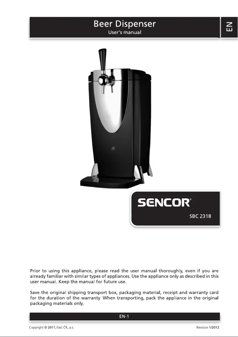 Page 1 de la notice Manuel utilisateur Sencor SBC 2318