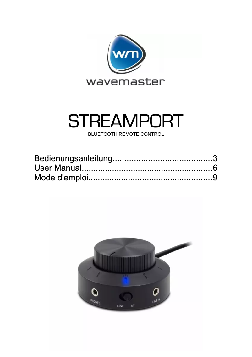 Page n°1 - Manuel utilisateur Wavemaster StreamPort