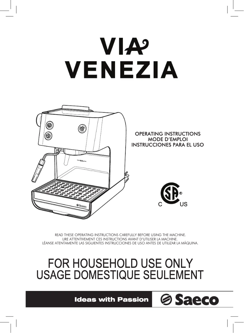 Página 1 del manual Manual de usuario Philips Saeco Via Venezia RI9366