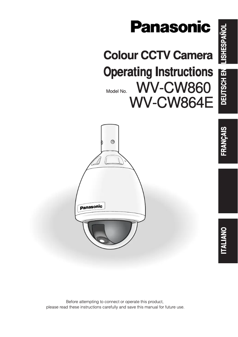 Page 1 de la notice Manuel utilisateur Panasonic WV-CW860