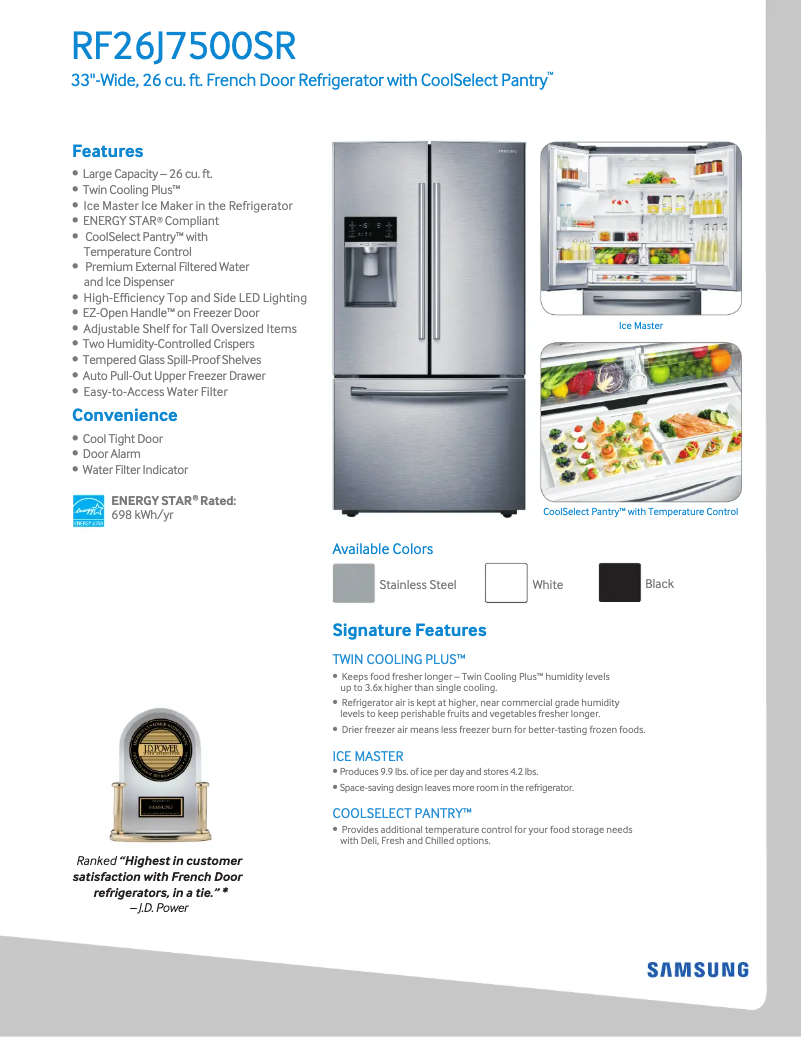Image de la première page du manuel de l'appareil RF23J9011SR