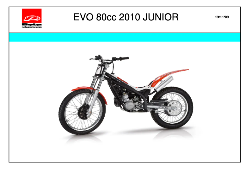 Image de la première page du manuel de l'appareil EVO 80 Junior (2010)