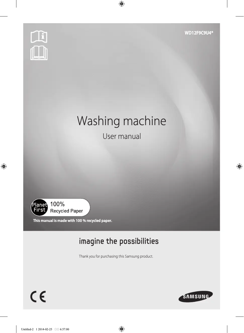 Page 1 de la notice Manuel utilisateur Samsung WD12F9C9U4W