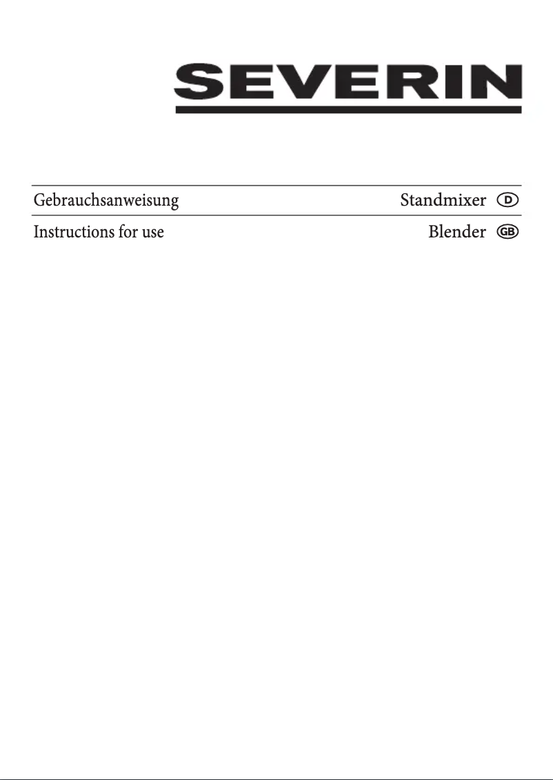 Page n°1 - Manuel utilisateur Severin SM 3709