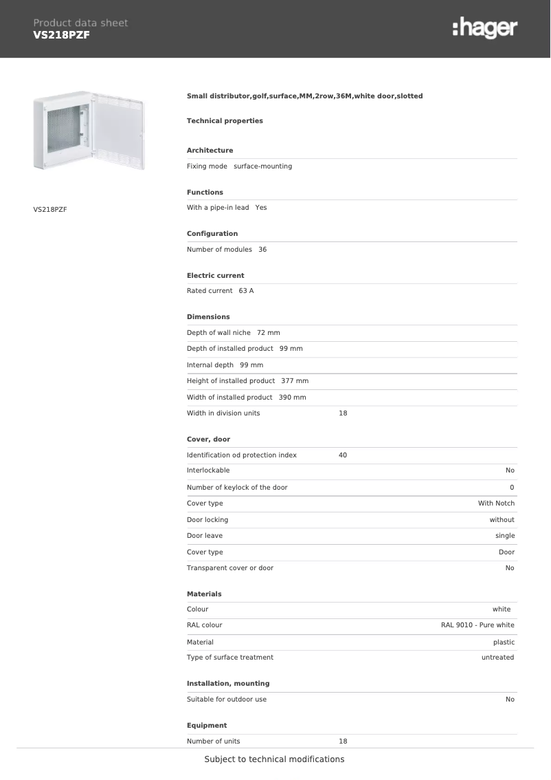Image de la première page du manuel de l'appareil VS218PZF