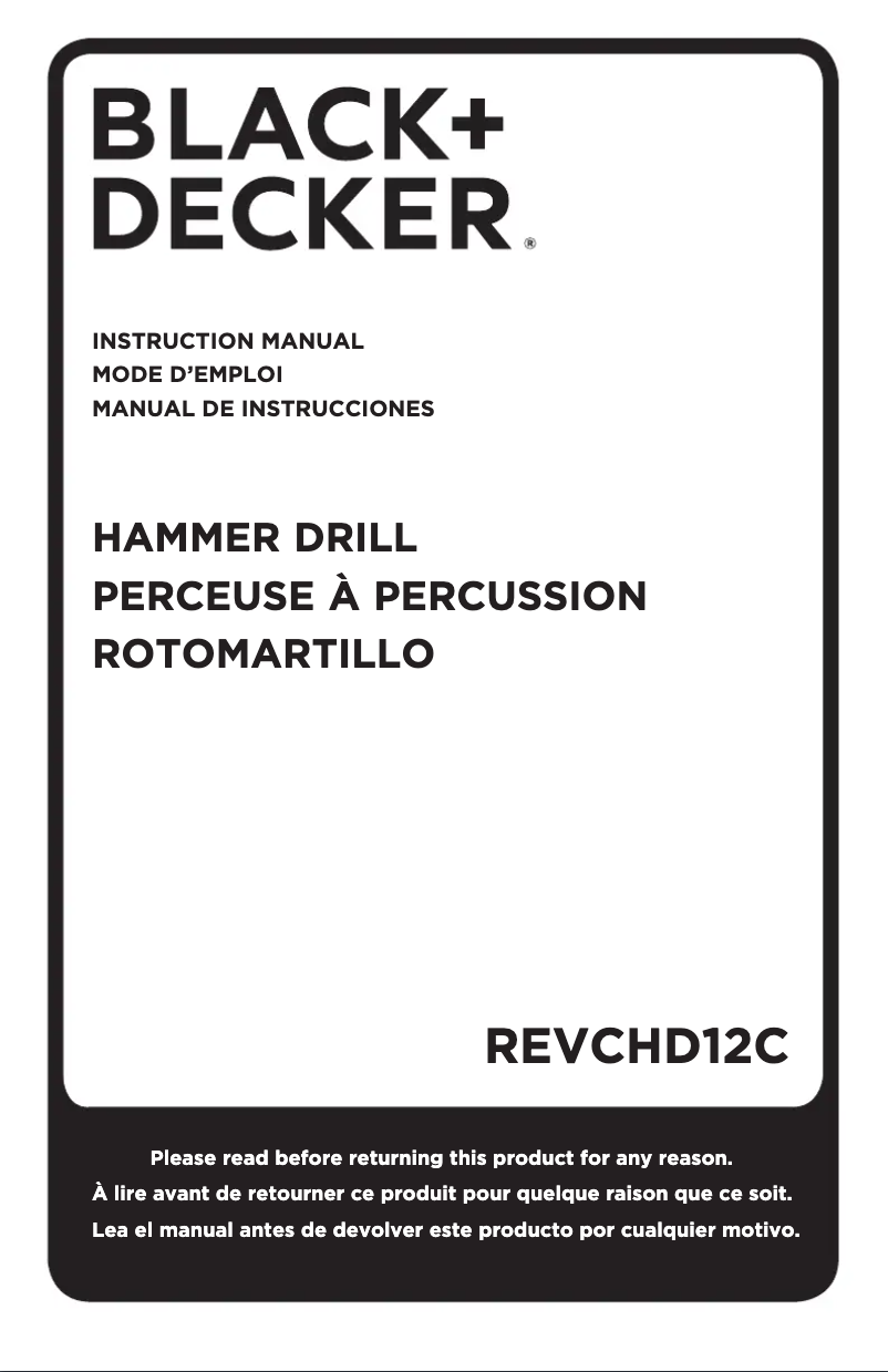 Página 1 del manual Manual de usuario Black & Decker REVCHD12C