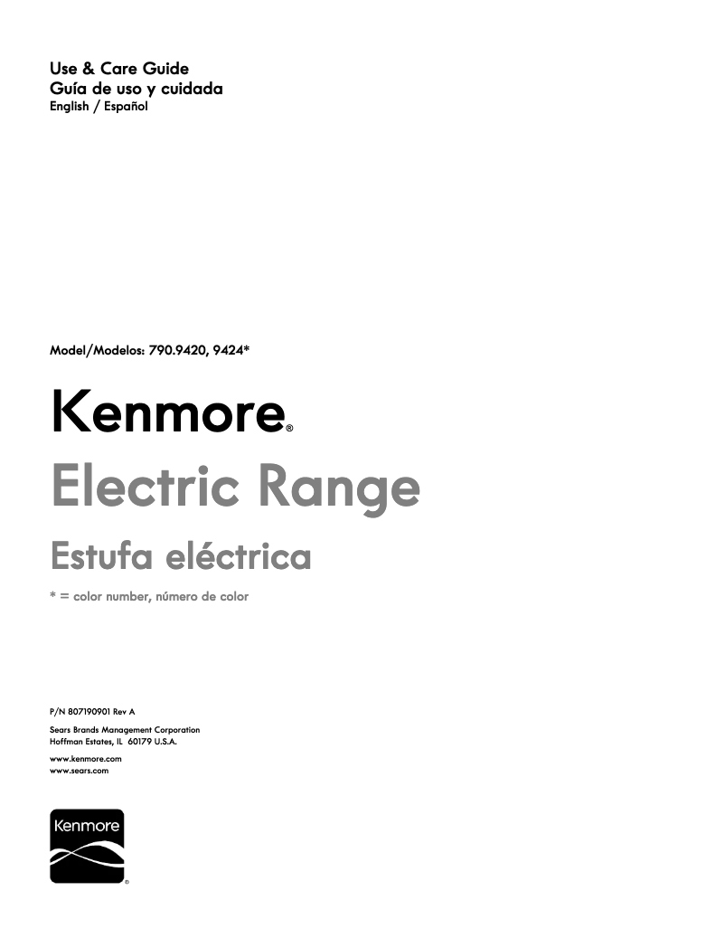 Page 1 de la notice Manuel utilisateur Kenmore 790.94209