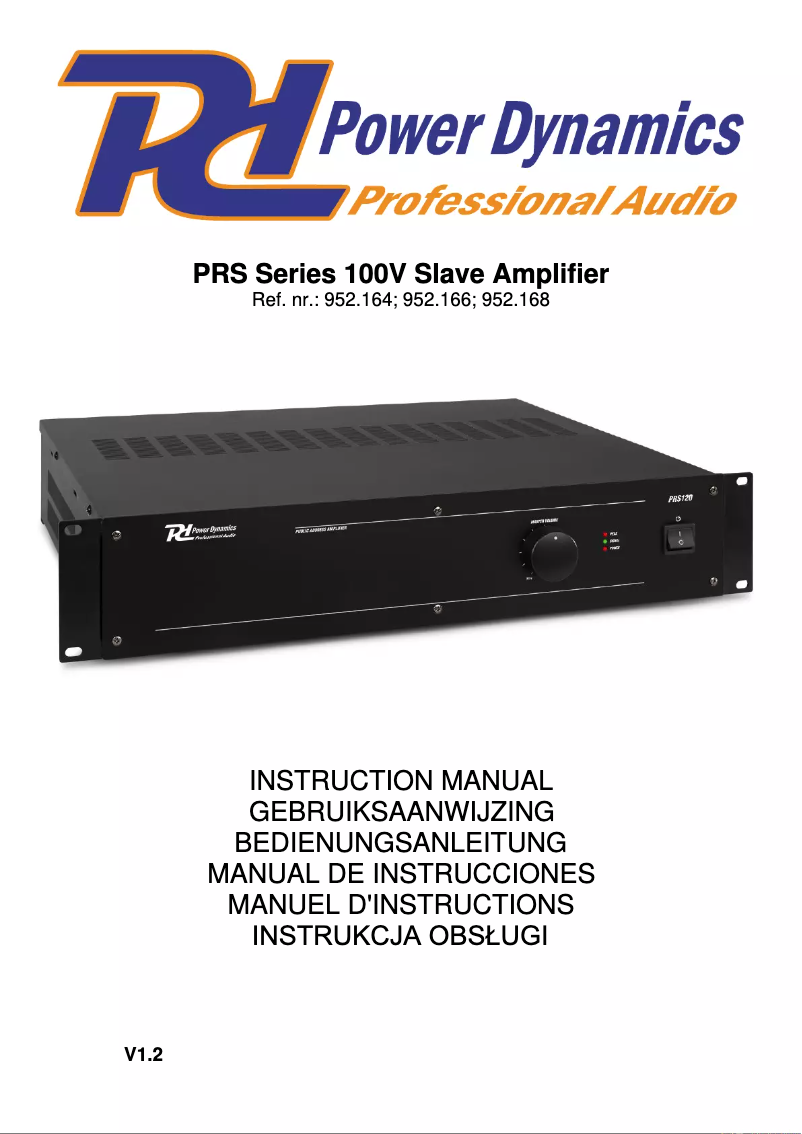 Page 1 de la notice Manuel utilisateur Power Dynamics PRS240