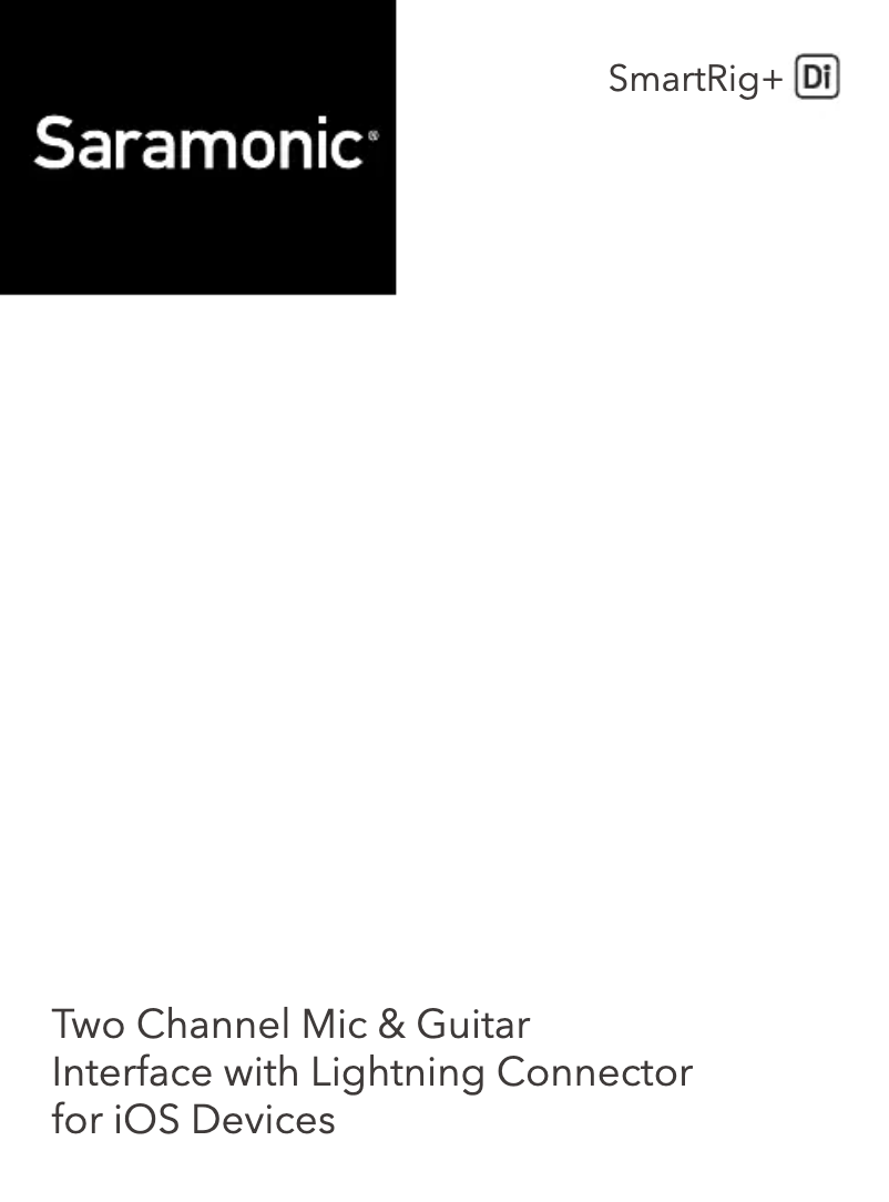 Page n°1 - Manuel utilisateur Saramonic SmartRig Di