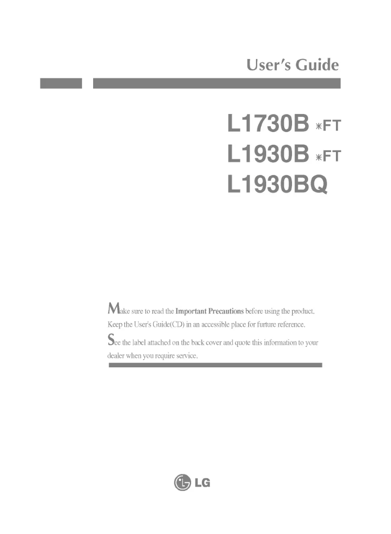 Image de la première page du manuel de l'appareil L1930SBFT