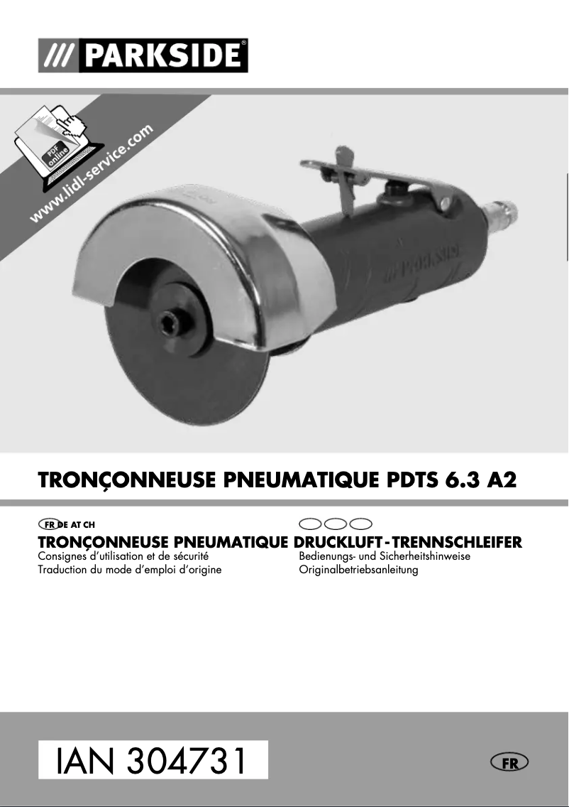 Page n°1 - Manuel utilisateur Parkside PDTS 6.3 A2