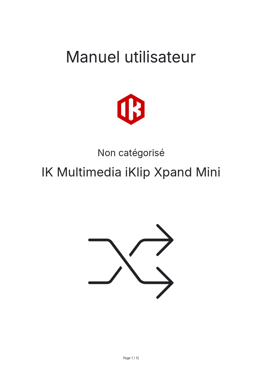 Image de la première page du manuel de l'appareil iKlip Xpand Mini