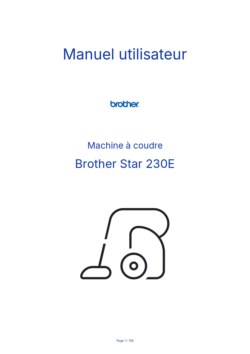 Page n°1 - Manuel utilisateur Brother Star 230E