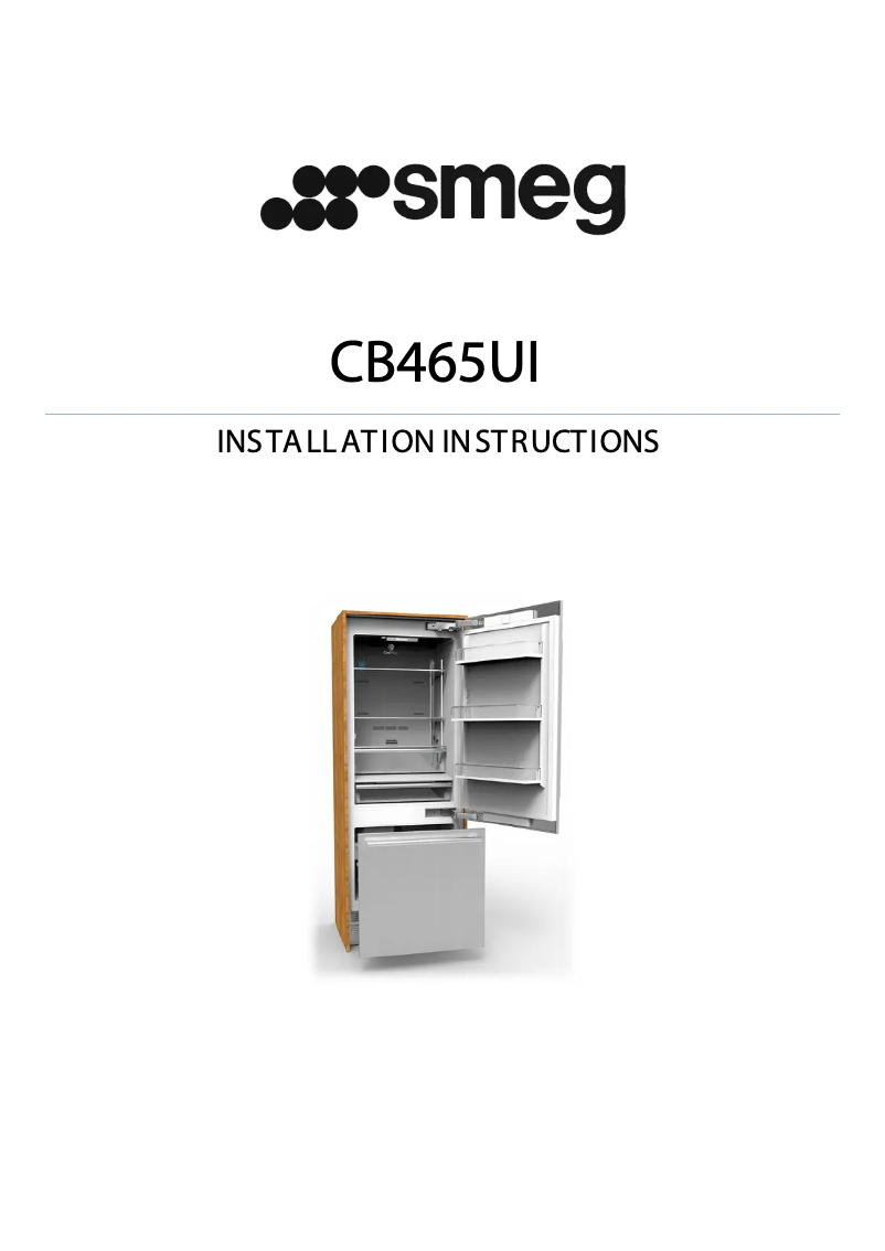 Page 1 de la notice Manuel utilisateur Smeg CB465UI