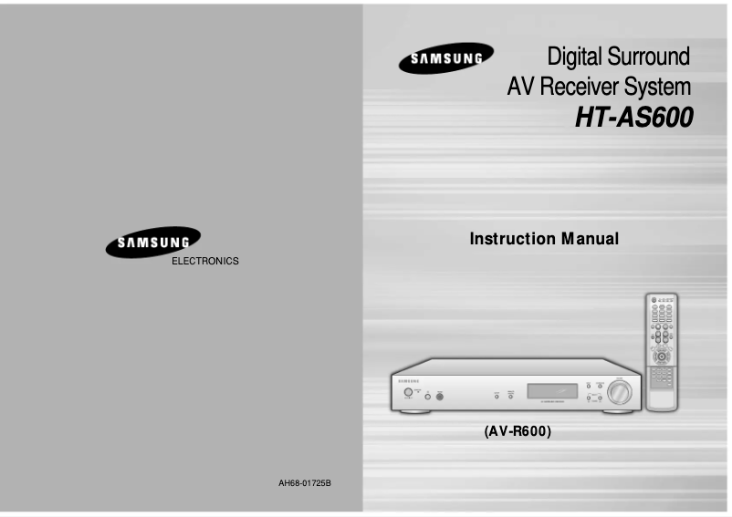 Page n°1 - Manuel utilisateur Samsung HT-AS600
