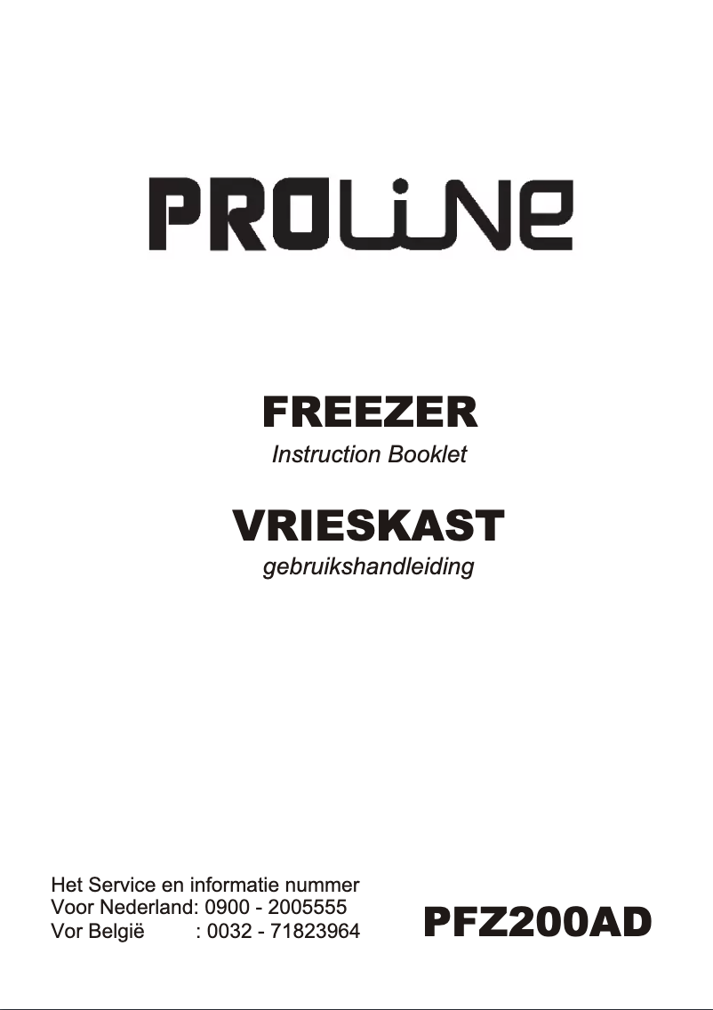 Page 1 de la notice Manuel utilisateur Proline PFZ200AD