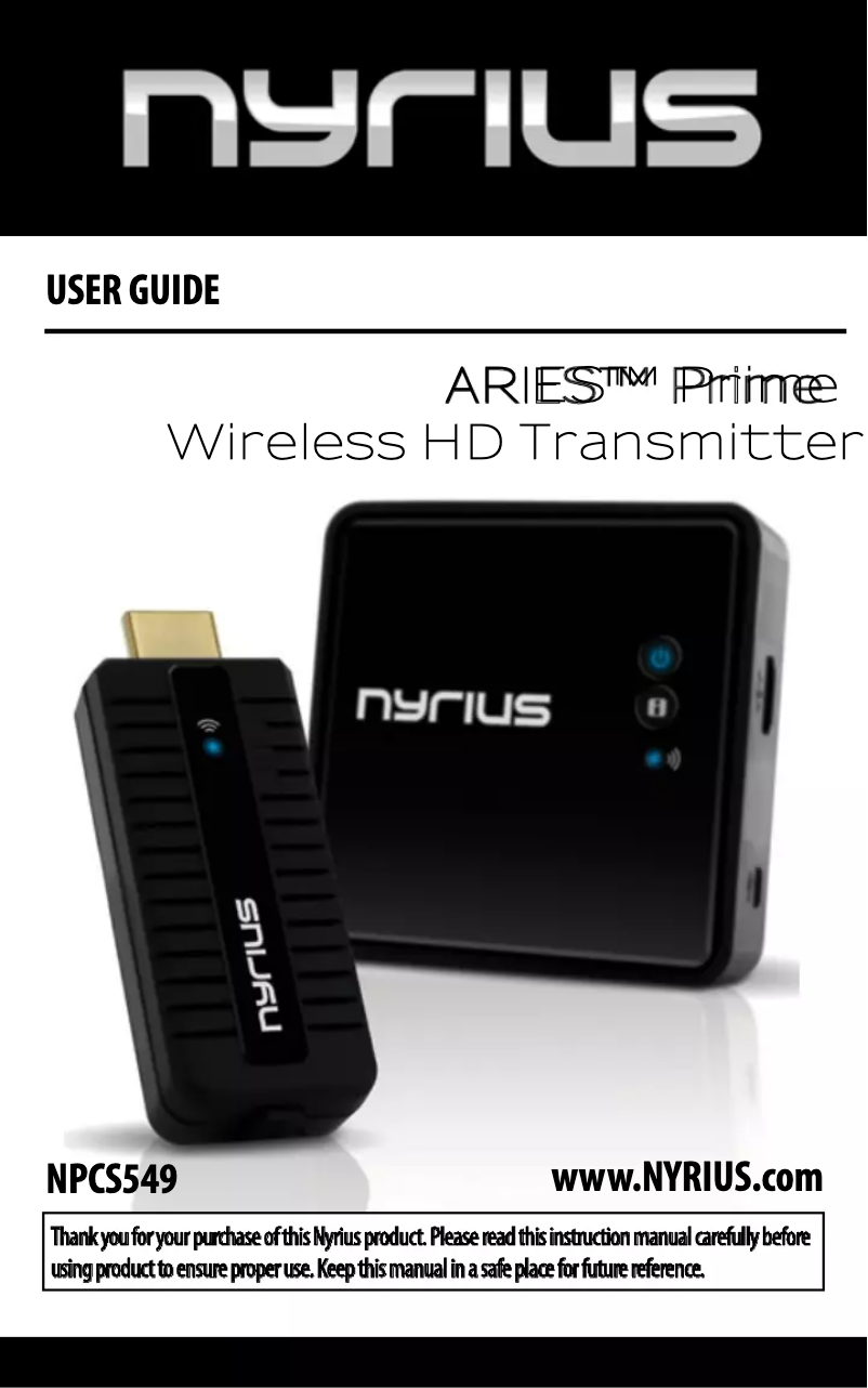 Page 1 de la notice Manuel utilisateur Nyrius NPCS549