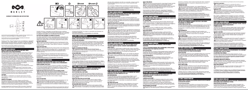 Page 1 de la notice Manuel utilisateur House of Marley Smile Jamaica BT