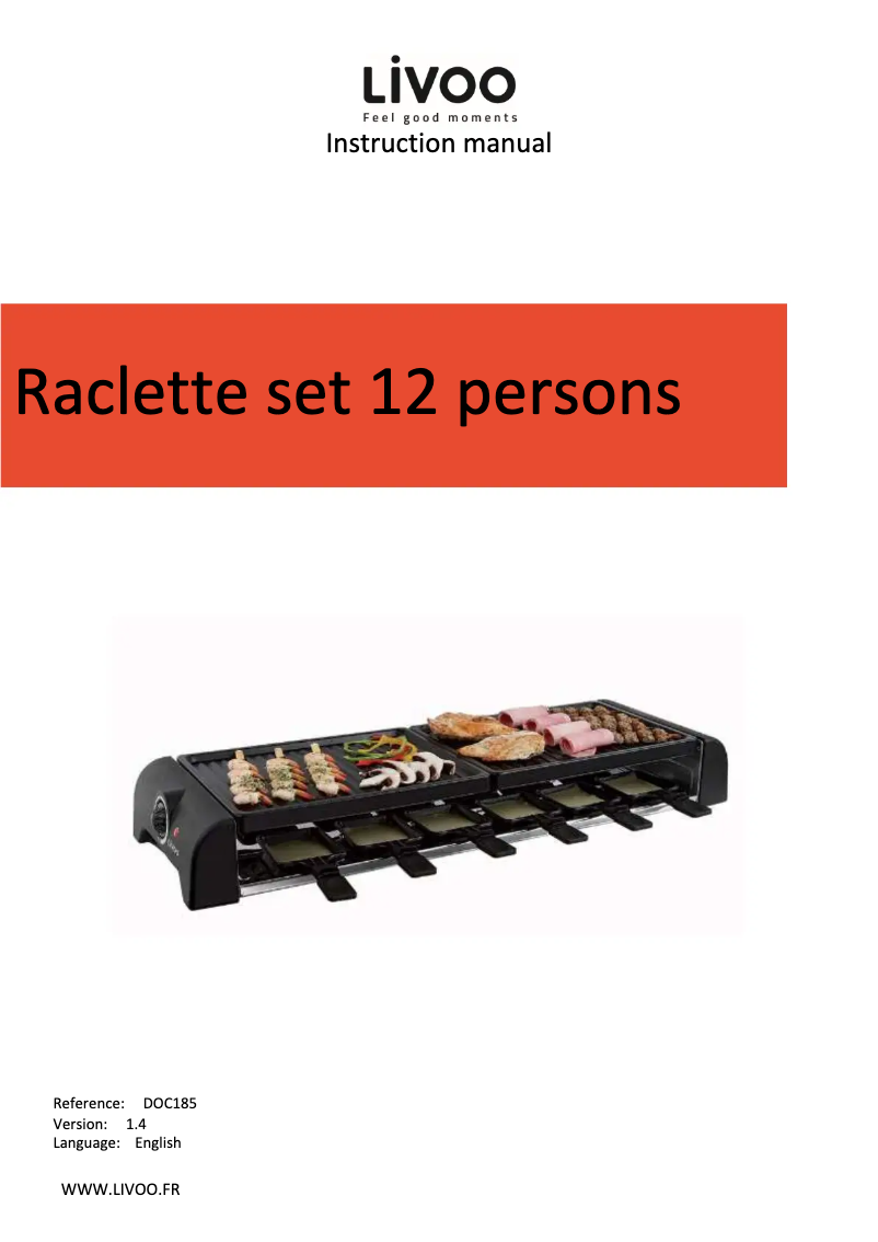 Page n°1 - Manuel utilisateur Livoo DOC185