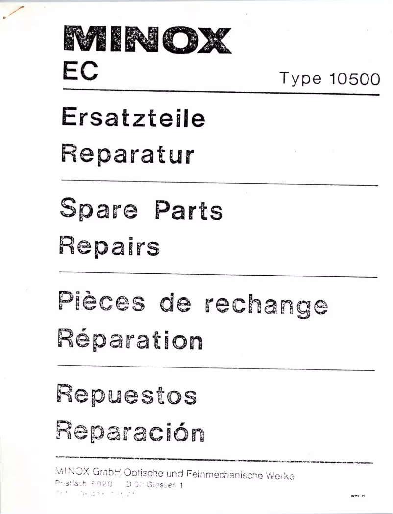Página 1 del manual Manual de usuario Minox EC