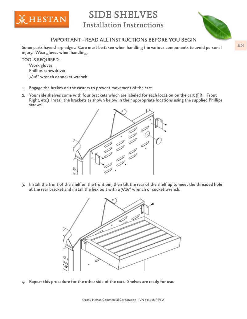 Page n°1 - Guide d'installation Hestan GCD36
