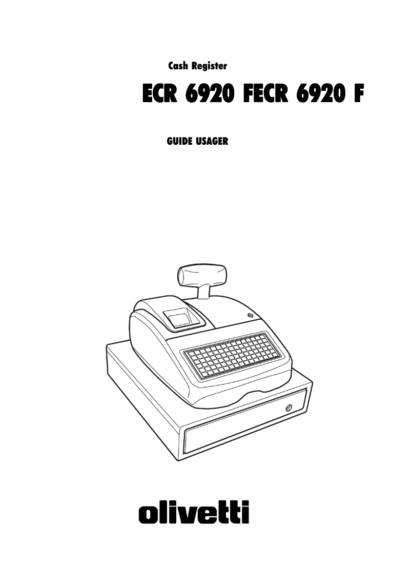 Page 1 de la notice Manuel utilisateur Olivetti ECR 6920F