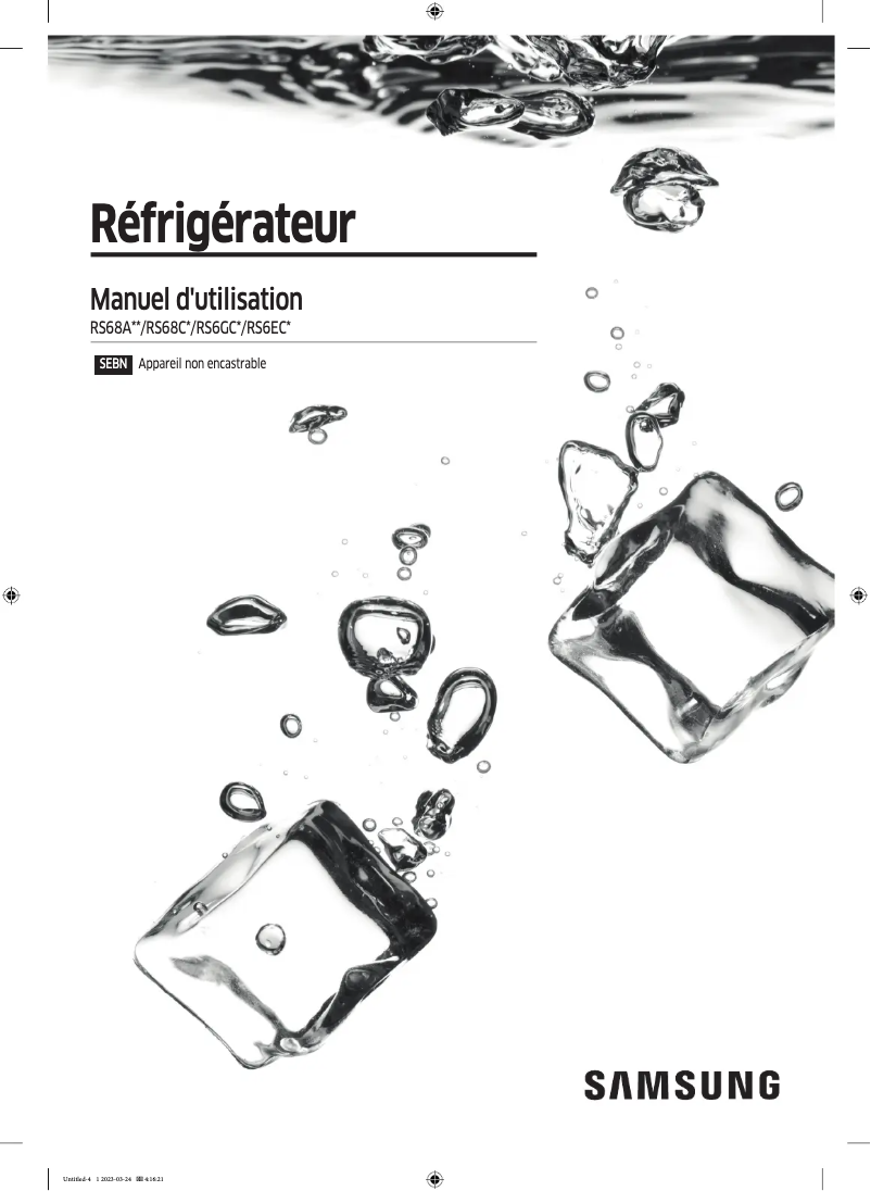 Page 1 de la notice Manuel utilisateur Samsung RS6GA8821B1