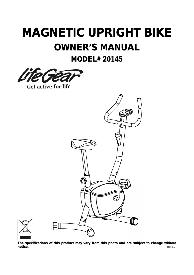 Page 1 de la notice Manuel utilisateur Life Gear 20145