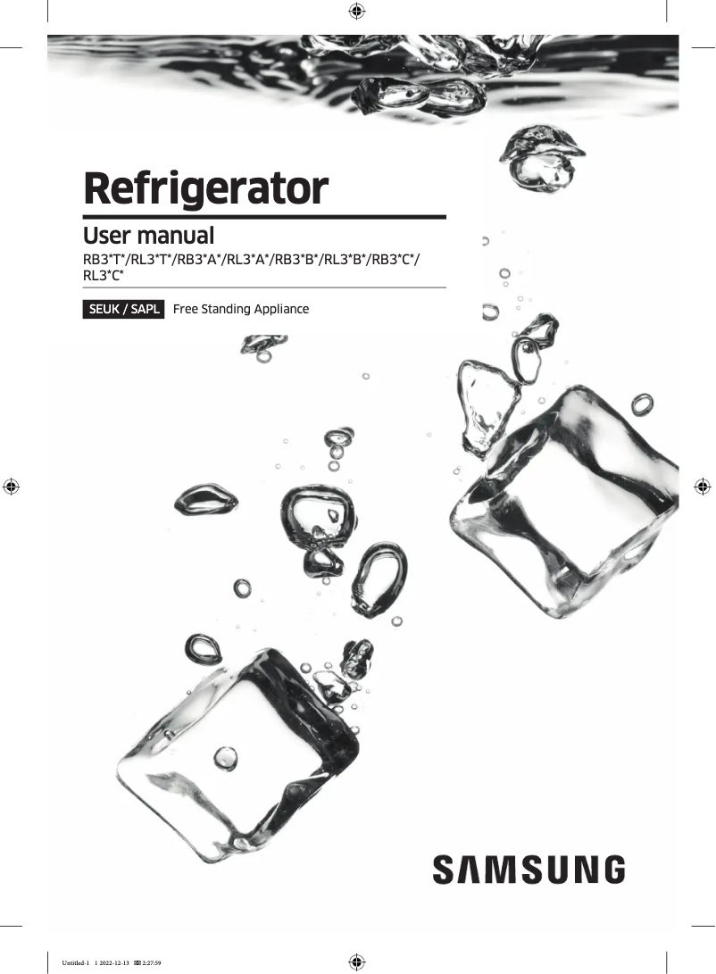 Page n°1 - Manuel utilisateur Samsung RB38T666DS9