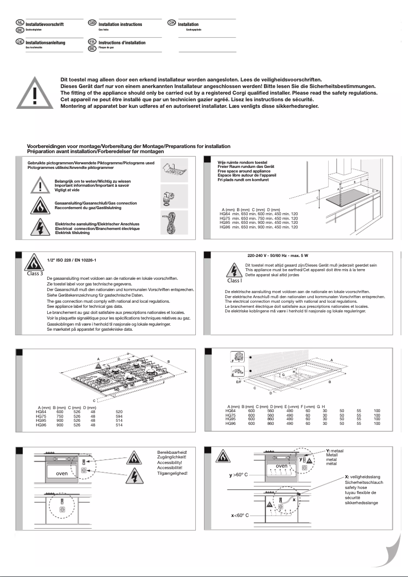 Page 1 de la notice Manuel utilisateur Atag HG9571MDB