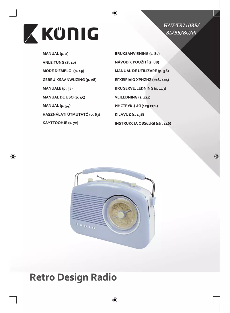 Image de la première page du manuel de l'appareil HAV-TR710BU